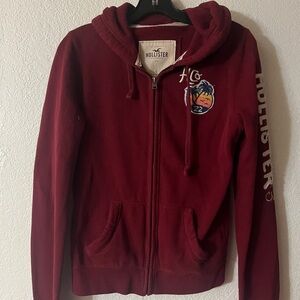Hollister Burgundy Zip-Up Jacket